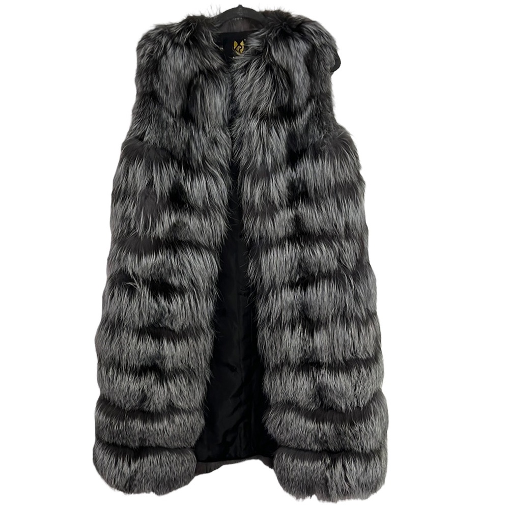 Silver Fox Real Fur Vest Size 46 - wears as US 8